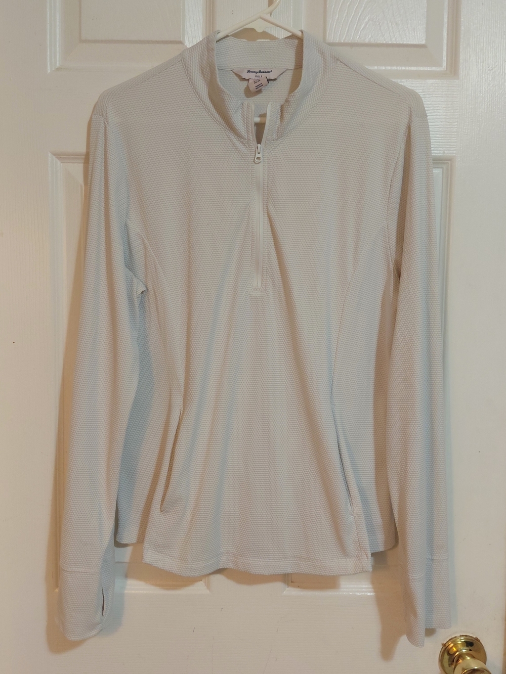 Tommy Bahama Women’s Golf Activewear Long-Sleeve Quarter-Zip Pullover Off White